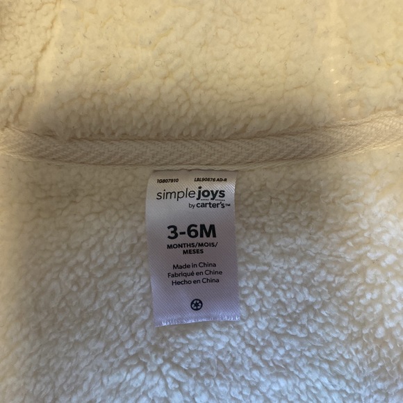 Like new! Simple Joys by Carter's Babies' Hooded Sweater Jacket Sz 3-6M - Picture 6 of 9